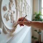 اجرای ابزار رومی سیمانی با پرداخت جزئیات ظریف و حکاکی دستی برای زیباسازی نمای ساختمان