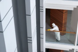 اجرای نمای شسته و آبساب در ساختمان مدرن با تمرکز بر دوام سطح، یکنواختی بافت و زیبایی نهایی نما